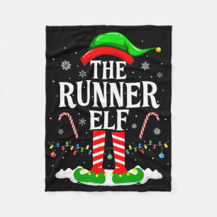 The Runner Elf Xmas Funny Runners Christmas Runnin Fleece Blanket