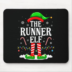 The Runner Elf Xmas Funny Runners Christmas Runnin Mouse Pad