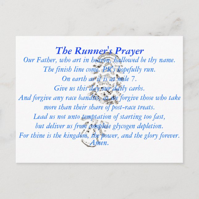 The Runner's Prayer Postcard (Front)