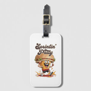 The Running Cheeseburger Luggage Tag