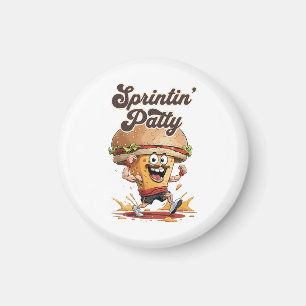 The Running Cheeseburger Magnet