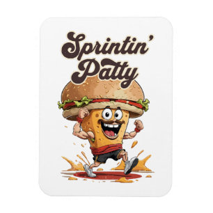The Running Cheeseburger Magnet
