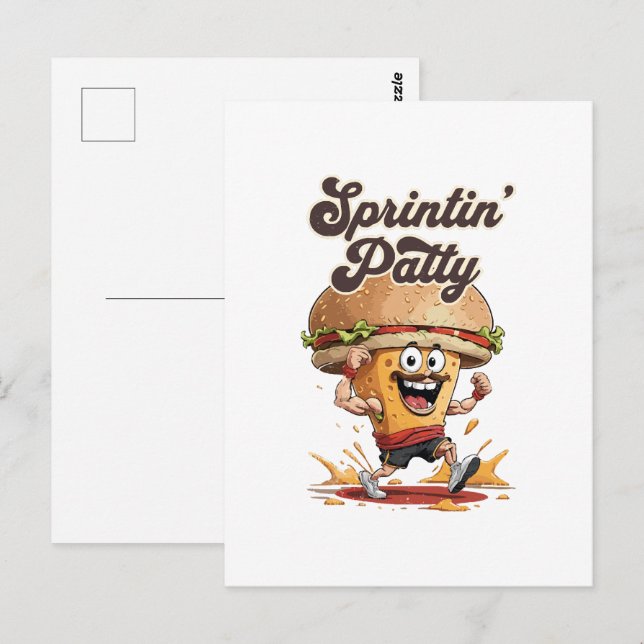 The Running Cheeseburger Postcard (Front/Back)