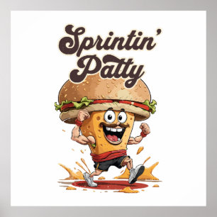 The Running Cheeseburger Poster