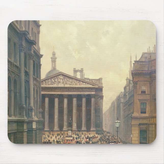 The Rush Hour by the Royal Exchange from Queen Mouse Pad (Front)