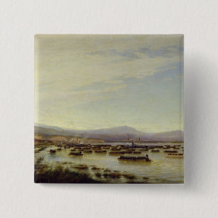 The Russian Army crossing the Danube 15 Cm Square Badge
