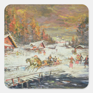 The Russian Winter, 1900-10 Square Sticker