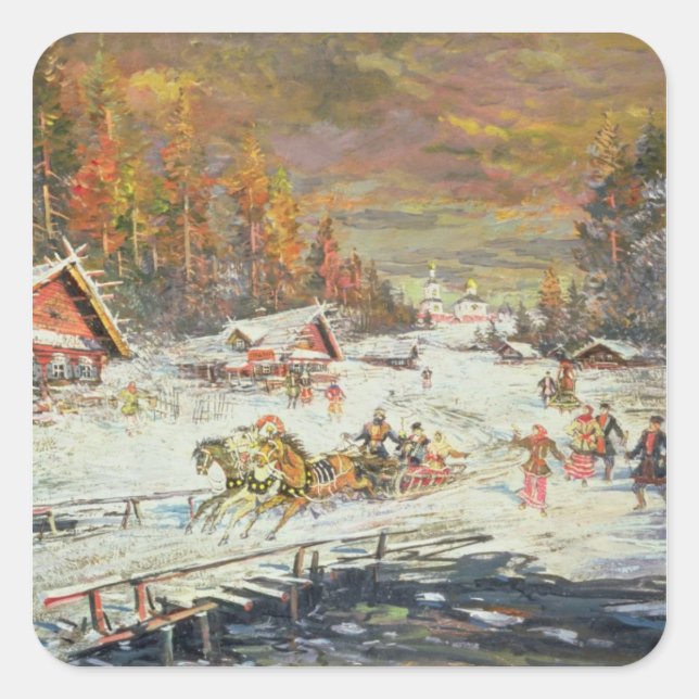 The Russian Winter, 1900-10 Square Sticker (Front)