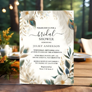 The Rustic Asian Sky Cloud Peacock Bridal Shower Invitation