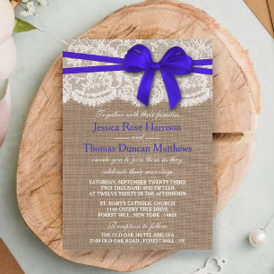 The Rustic Blue Bow Wedding Collection Invitation