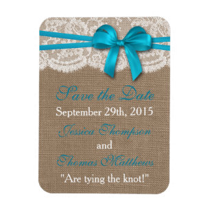 The Rustic Blue Bow Wedding Collection Magnet