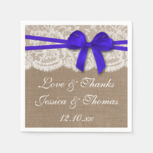 The Rustic Blue Bow Wedding Collection Napkin