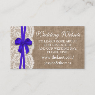 The Rustic Blue Bow Wedding Collection Website Enclosure Card