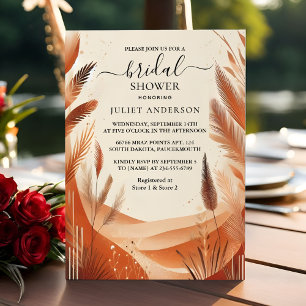 The Rustic Boho Autumn Ombre Brown Bridal Shower Invitation