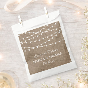 The Rustic Burlap String Lights Wedding Collection Favour Bag