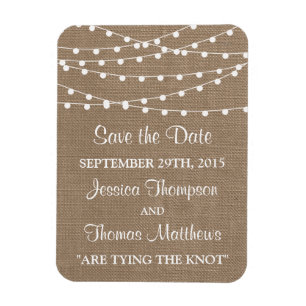The Rustic Burlap String Lights Wedding Collection Magnet