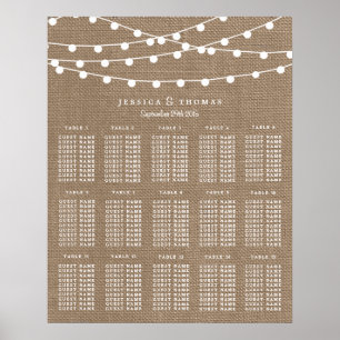 The Rustic Burlap String Lights Wedding Collection Poster