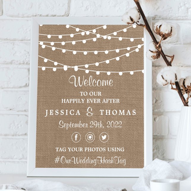 The Rustic Burlap String Lights Wedding Collection Poster (Creator Uploaded)