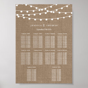 The Rustic Burlap String Lights Wedding Collection Poster