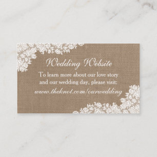 The Rustic Burlap & Vintage White Lace Collection Enclosure Card