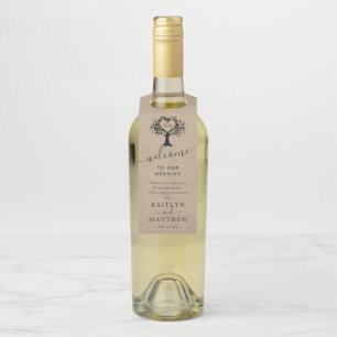 The Rustic Heart Tree Wedding Collection Bottle Tag