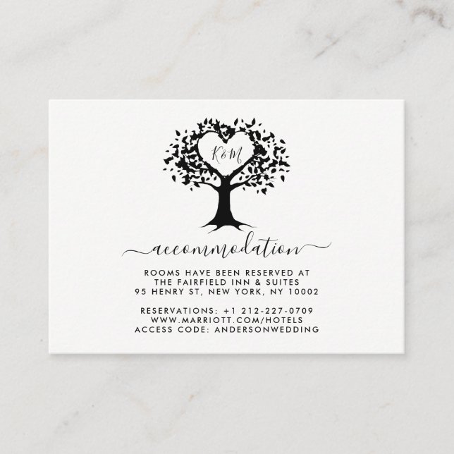 The Rustic Heart Tree Wedding Collection Enclosure Card (Front)