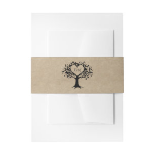 The Rustic Heart Tree Wedding Collection Invitation Belly Band