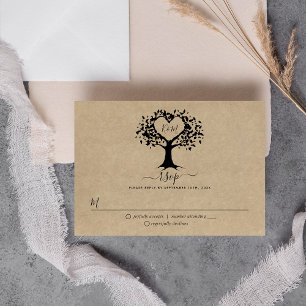 The Rustic Heart Tree Wedding Collection RSVP Card