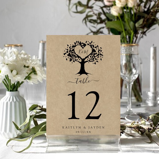 The Rustic Heart Tree Wedding Collection Table No. Invitation (Creator Uploaded)