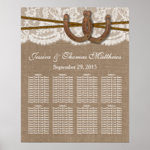 The Rustic Horseshe Wedding Collection Seating Poster