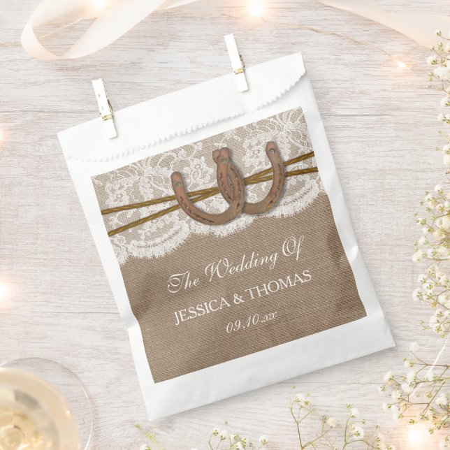 The Rustic Horseshoe Wedding Collection Favour Bag (Clipped)