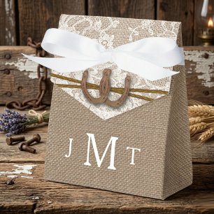 The Rustic Horseshoe Wedding Collection Favour Box
