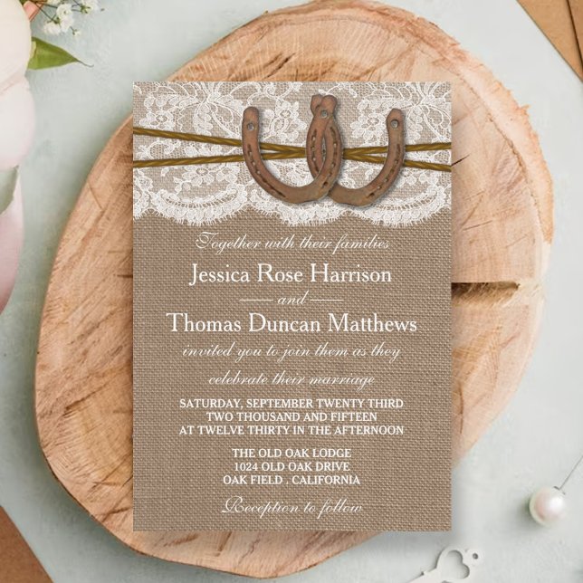 The Rustic Horseshoe Wedding Collection Invitation (Creator Uploaded)