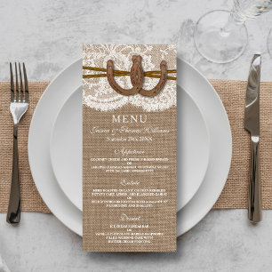 The Rustic Horseshoe Wedding Collection Menu Card