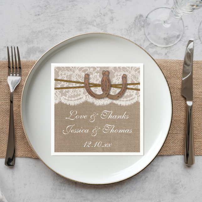The Rustic Horseshoe Wedding Collection Napkin (Creator Uploaded)