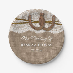 The Rustic Horseshoe Wedding Collection Paper Plate
