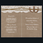 The Rustic Horseshoe Wedding Collection Programs<br><div class="desc">The rustic horseshoe collection is a stunning design featuring a lovely rustic burlap effect background with a romantic vintage white lace effect trim finished with two lucky intertwined horseshoes and twine. These programs can be personalised for your special occasion and would make the perfect template for rustic weddings, bridal showers,...</div>