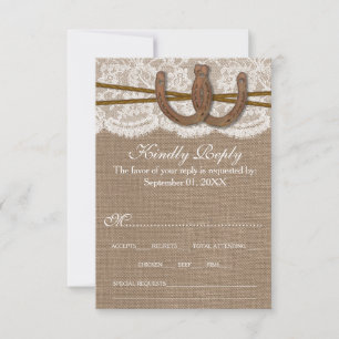 The Rustic Horseshoe Wedding Collection RSVP Card