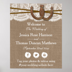 The Rustic Horseshoe Wedding Collection Welcome Poster