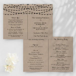 The Rustic Kraft String Lights Wedding Collection<br><div class="desc">Simple yet elegant, the string lights on rustic Kraft wedding collection is a stunning design featuring lovely white hanging string lights on a Kraft effect background, which is perfect for any rustic wedding celebration. These programs can be personalised for your special occasion and would make the perfect order of service...</div>
