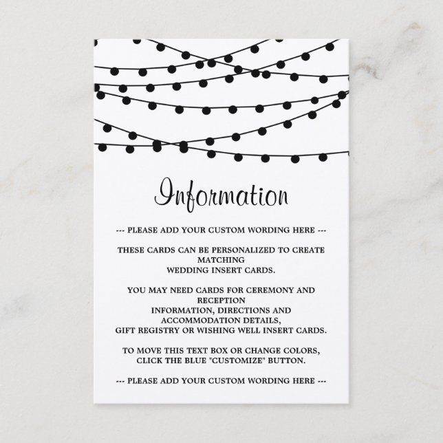 The Rustic Kraft String Lights Wedding Collection Enclosure Card (Front)