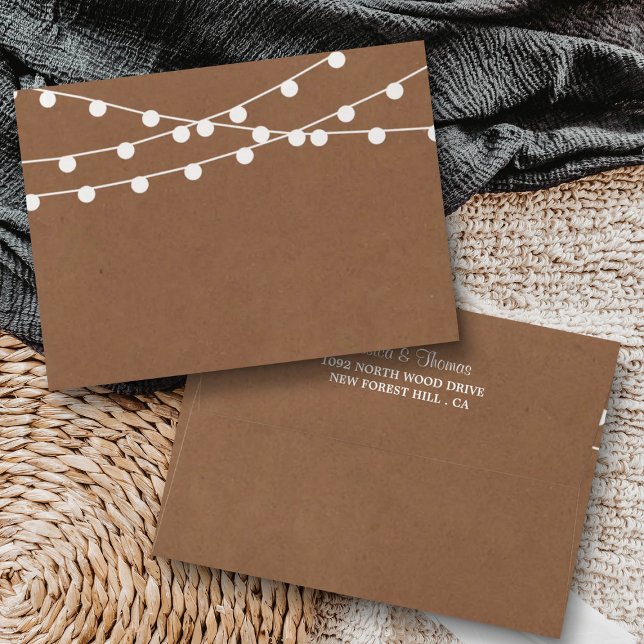 The Rustic Kraft String Lights Wedding Collection Envelopes (Creator Uploaded)