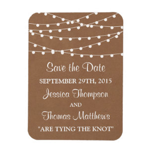 The Rustic Kraft String Lights Wedding Collection Magnet