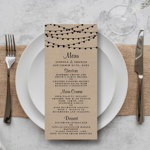 The Rustic Kraft String Lights Wedding Collection Menu