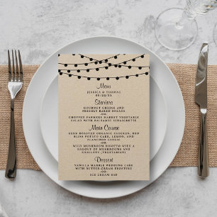 The Rustic Kraft String Lights Wedding Collection Menu
