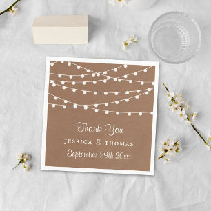 The Rustic Kraft String Lights Wedding Collection Napkin