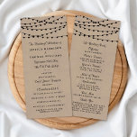 The Rustic Kraft String Lights Wedding Collection Program<br><div class="desc">Simple yet elegant, the string lights on rustic Kraft wedding collection is a stunning design featuring lovely white hanging string lights on a Kraft effect background, which is perfect for any rustic wedding celebration. These programs can be personalised for your special occasion and would make the perfect order of service...</div>