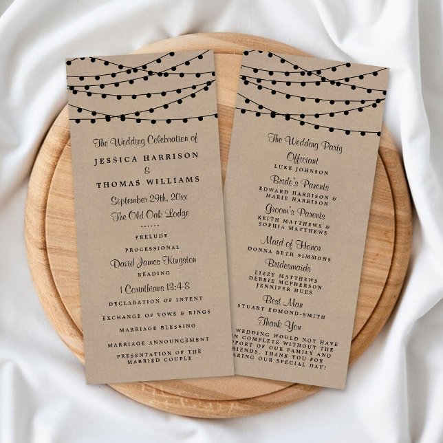 The Rustic Kraft String Lights Wedding Collection Program (Creator Uploaded)