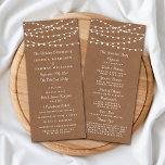 The Rustic Kraft String Lights Wedding Collection Program<br><div class="desc">Simple yet elegant, the string lights on rustic Kraft wedding collection is a stunning design featuring lovely white hanging string lights on a Kraft effect background, which is perfect for any rustic wedding celebration. These programs can be personalised for your special occasion and would make the perfect order of service...</div>