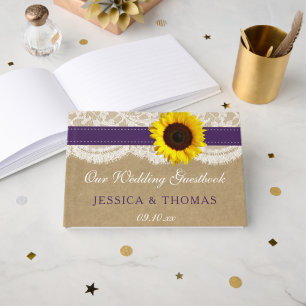 The Rustic Kraft Sunflower Wedding Collection Guest Book